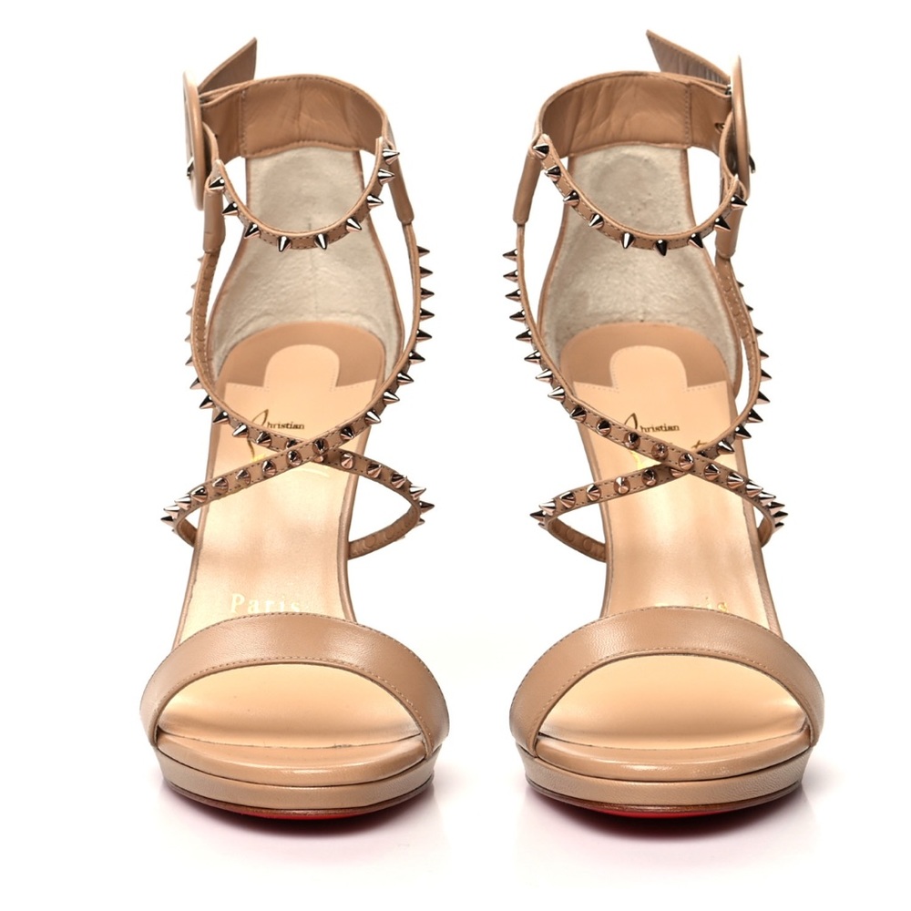 Christian Louboutin Tan Spiked Sandals